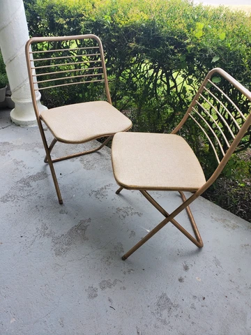 PAIR (2) Vintage Mid Century Modern Retro Folding Chair  Stylaire Cosco MCM Cover
