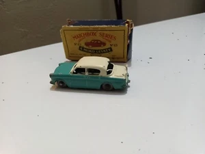 Matchbox Lesney #43-A Hillman Minx Cream/Turquoise Gray Plastic Wheels 1958 VG - Picture 1 of 5