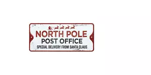OFICINA DE CORREOS POLO NORTE - METAL ESTILO VINTAGE LETRERO DE NAVIDAD - RÚSTICO NAVIDAD - Imagen 1 de 2