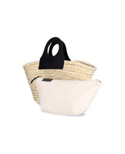 HEREU Cabas Strohtasche mit Beutel Damen schwarz/ecru Reißverschluss/Bindeverschluss - Bild 1 von 24