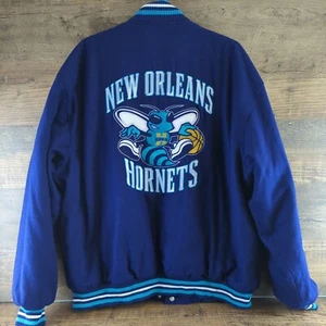 Vintage Jeff Hamilton New Orleans Hornets Reversable Purple Wool Varsity Jacket - Picture 1 of 15