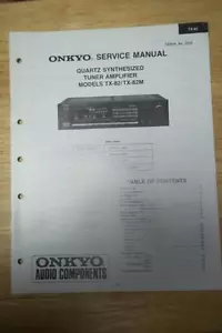 Onkyo Service Manual for the TX-82 TX-82M Tuner Amplifier Amp Receiver ~ Repair - Picture 1 of 1