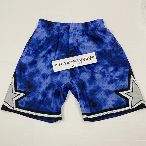 $110 Mens Size M Mitchell & Ness M&N Orlando Magic Galaxy Print Swingman Shorts Cover