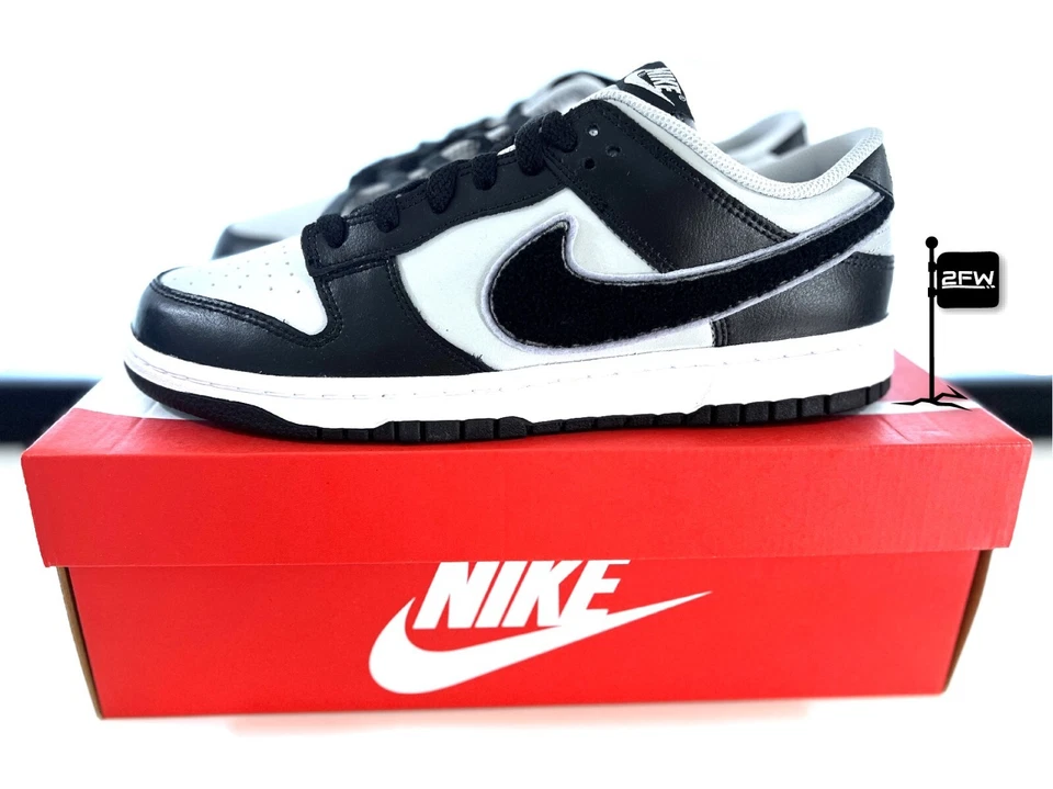 Nike Dunk Low Chenille Swoosh Black Grey Fog (Men's) DQ7683-001 - Image 1 of 1