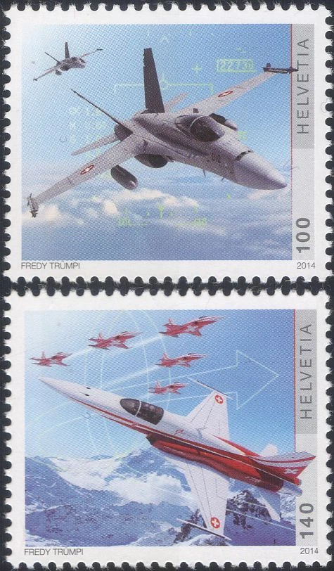 Switzerland 2014 Swiss Air Force/Planes/Aircraft/Transport/Aviation 2v (ch1006) - Image 1 of 1