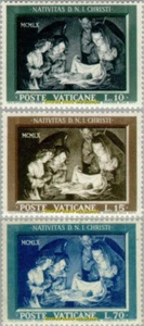EBS Vatican City 1960 - Christmas - Holy Family - van Honthorst - 292-294 MNH** - Picture 1 of 4