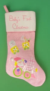 Babys erster Weihnachtsstrumpf Filz Schneemänner Weihnachtsstrumpf 18" bestickt - Bild 1 von 12