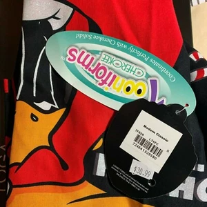 Cherokee Tooniforms Scrub Top Size S Daffy Duck Looney Tunes Christmas NWT SMALL - Picture 1 of 13