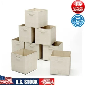 Collapsible Fabric Clothing Toys Storage Bin Baskets Cube Organizer Set 8-Piece - Picture 1 of 7