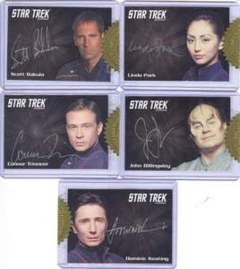 2018 Star Trek Enterprise Archives Series 1 Silver Series 5 Set di carte autografe! - Foto 1 di 1