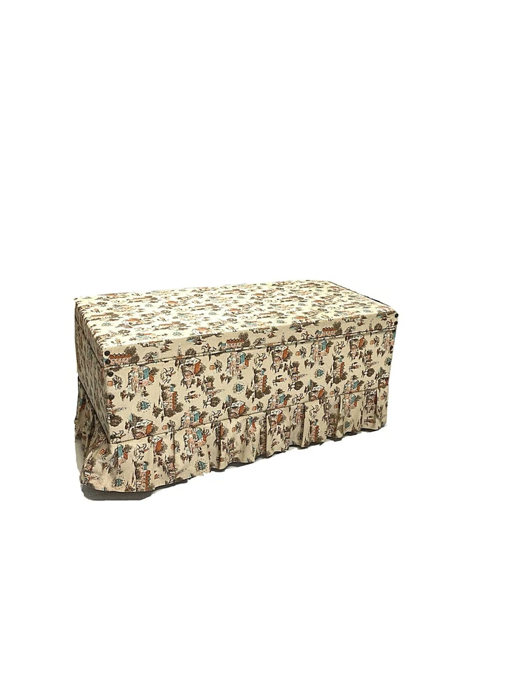 Banco de cofre hecho a mano vintage estampado de caza ecuestre baúl de madera Amish personalizado Foto 1 de 4