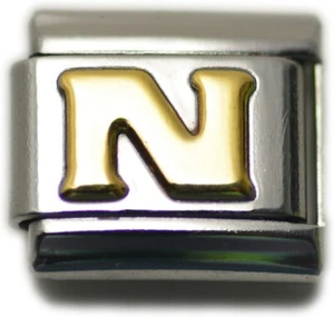 Italian Charm Bracelet Alphabet Letter Link - LETTER "N" - Bild 1 von 1