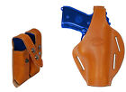 New Barsony Tan Leather Pancake Holster + Dbl Mag Pouch Ruger Full Size 9mm 40