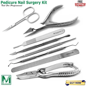 Podiatry Manicure Pedicure Nail Surgery Kit Ingrown Nail Removal Instruments Set - Picture 1 of 10
