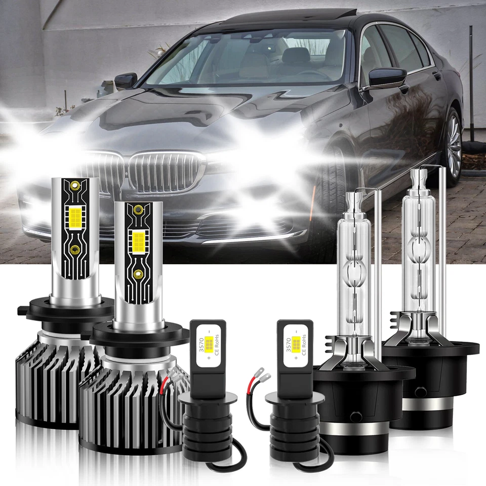 Kit de 6x bombillas LED antiniebla haz alto/bajo blanco para BMW 740i 1995-1998 Foto 1 de 4