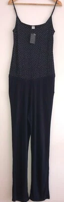 Damen Jumpsuit Overall Blau Weiss Gepunktet Größe M, Up2Fashion, NEU + Geschenke - Bild 1 von 4