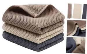 Cotton Hand Face Head Towel Waffle Weave Kitchen Tea Towel Dish Towels, Soft - Picture 1 of 8