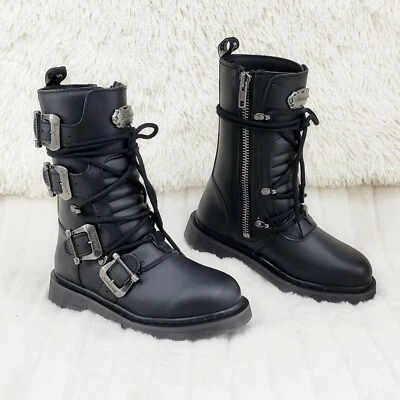 Bolt 265 Goth Combat Motociclista Botines Negro Mate Hombres Tallas IN HOUSE NY DEMONIA Foto 1 de 4