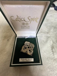 Vintage Celtic Spirit Dublin Ireland Sterling Silver Pin Brooch - Picture 1 of 6