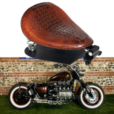 Ajuste para Honda Valkyrie 1500 1800 Rune marrón moto conductor asiento solo resorte Foto 1 de 4