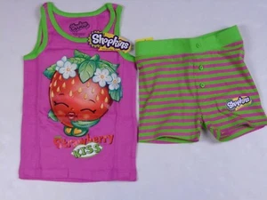 Shopkins Strawberry Kiss Tank and Shorts Girls Pajamas NWT 4 - Picture 1 of 1