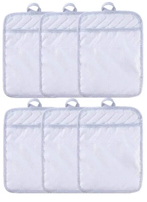 Juego de 6 soportes para ollas blancos de sublimación en blanco de 9"x7" con bolsillo de sublimación hágalo usted mismo Foto 1 de 4