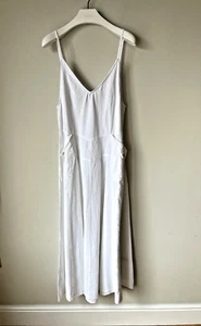 FREE PEOPLE MAXI MIDI DRESS SOLEDAD White Cotton Bohemian UK 12 💖 NEW