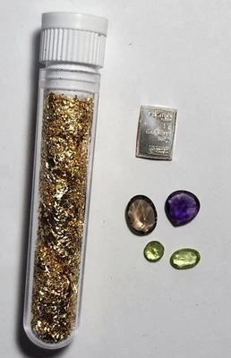 Gold, Silver and semi-precious stones - Lot - Image 1 of 3