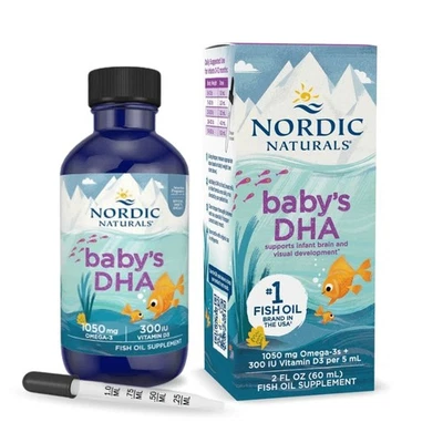 NORDIC NATURALS, BABY'S DHA 1050mg Omega-3 Vitamin D3 60 ml SUPER PREIS - Bild 1 von 4