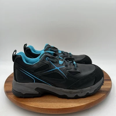 Size 8.5 Shoes For Crews Womens Moxie Low Black Blue Aluminum Toe Work Boots EH - Image 1 of 4