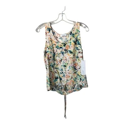 Top Parker para mujer talla única colorido 100 % seda floral espalda abierta corbata vacaciones boho Foto 1 de 4