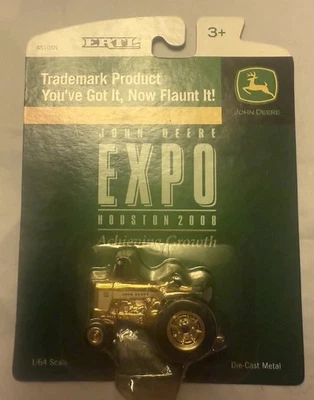 John Deere 730 Diesel Tractor Gold Chase 2008 Houston Expo By Ertl 1/64 Scale - Image 1 of 4