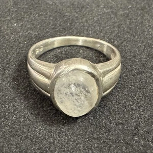 bague argent massif Et Pierre De Lune - Picture 1 of 3