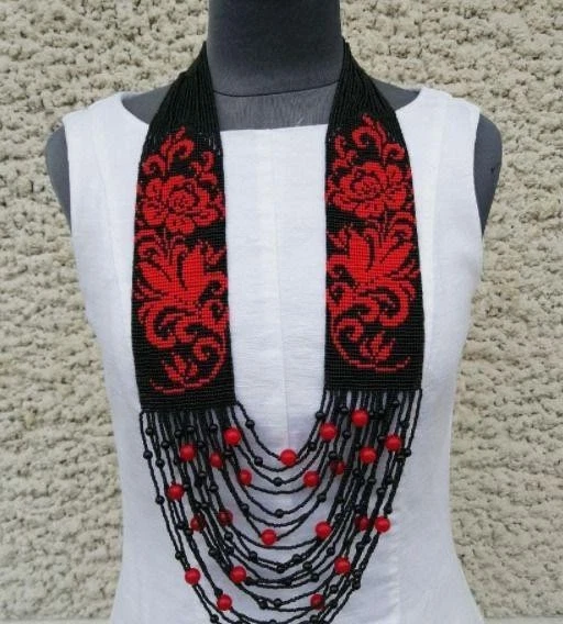 Collar de cuentas de semillas hecho a mano estilo americano collar de cuentas boho pendiente Foto 1 de 1