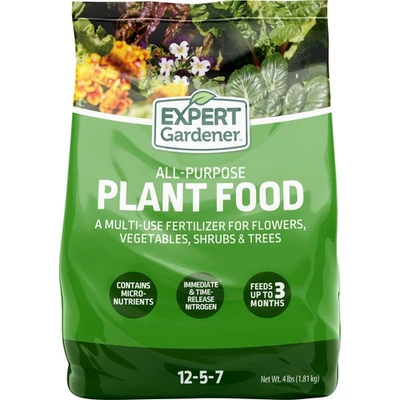  Alimento vegetal multiusos de 4 lb - Fertilizante 12-5-7, ideal para plantas de interior/exterior Foto 1 de 4