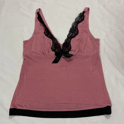 Blusa sin mangas Express para mujer pequeña vintage de encaje rosa Y2k fiesta femenina de hadas Foto 1 de 4