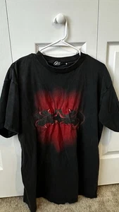 Vintage Batman And Robin Logo Dc Comics Black T-shirt Size XL Tee - Picture 1 of 4