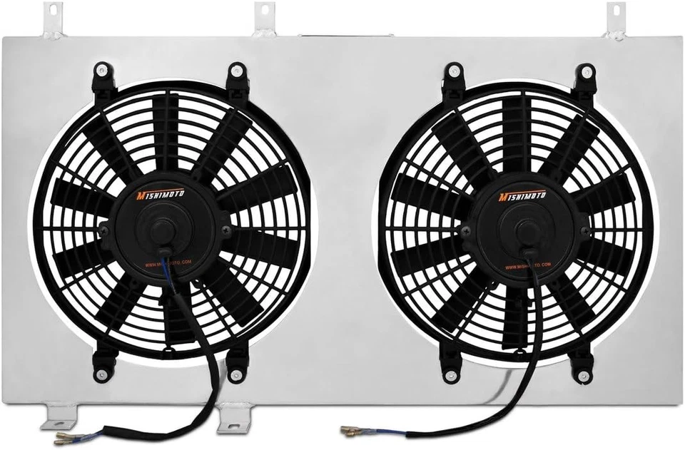 Cubierta de ventilador plateada Mishimoto MMFS-240-95KA para motor Nissan 240SX 1995-98 KA Foto 1 de 2