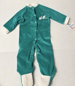 Goldtek Dormiglione Neonato Teal/Piedi/Vintage/Cotone e Poliestere - Foto 1 di 7