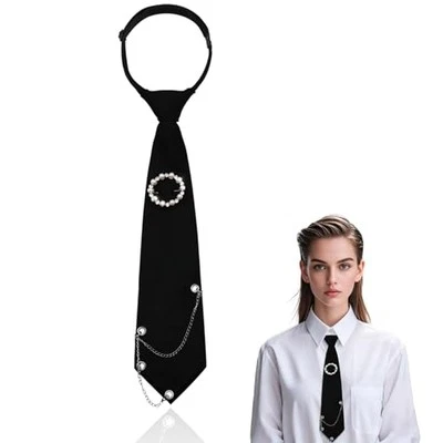 Женский галстук, черный зажим на галстуки для женщин с искусственным жемчугом черный, золотой, белый - Изображение 1 из 4