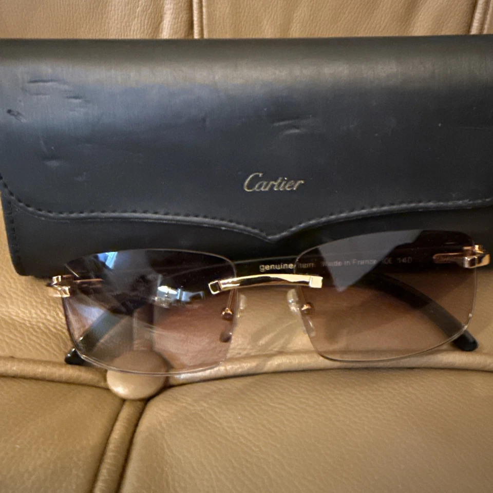 Gafas de sol Cartier Buffalo Horn marrón 140 Foto 1 de 4