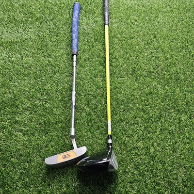 2 Golf Clubs for Young Beginning Golfer Child - Short First Clubs Driver Putter - Image 1 of 4