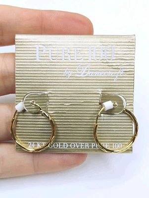 Danecraft Pure 100 Etched Hoop Earrings - Image 1 of 4