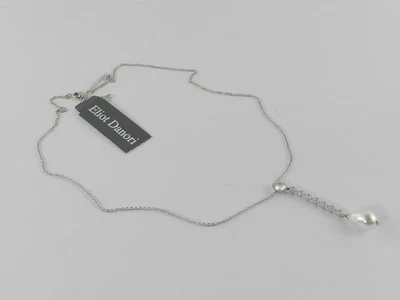 Collar gota de perlas de vidrio de imitación y circonitas cúbicas tono plata Eliot Danori Foto 1 de 3