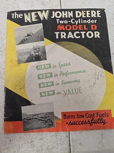 Oldtimer 1935 neuer John Deere Zweizylinder Modell D Traktor Prospekt Katalog - Bild 1 von 5