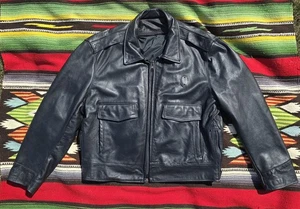 Chaqueta de cuero de motocicleta vintage años 90 Taylors cuero policial - 46 - YKK - Imagen 1 de 11