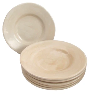 Set of 6 Pottery Barn Sausalito Natural Ivory 10" Salad Plates- Excellent! - Picture 1 of 6