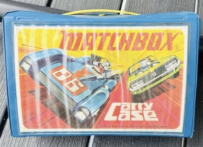 Vintage 1971 Matchbox 24 Car Carrying Case Blue w Diecast Cars Lot of Toys - Image 1 of 4