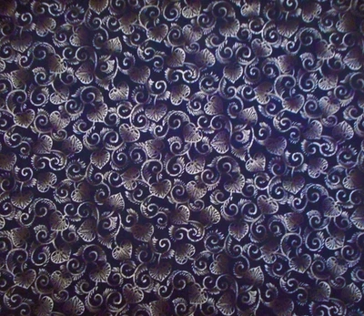 Alexander Henry Fabric 1 码京都 Hollyhock 棕色花卉黑色棉 2006 A — 第 1/3 张图片