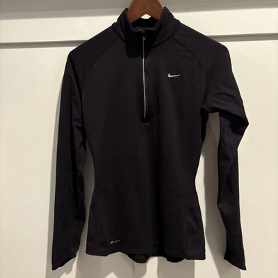 Nike Dri-FIT Pullover Womens Small Black Half Zip Running Long Sleeve 321646-010 - Image 1 of 4